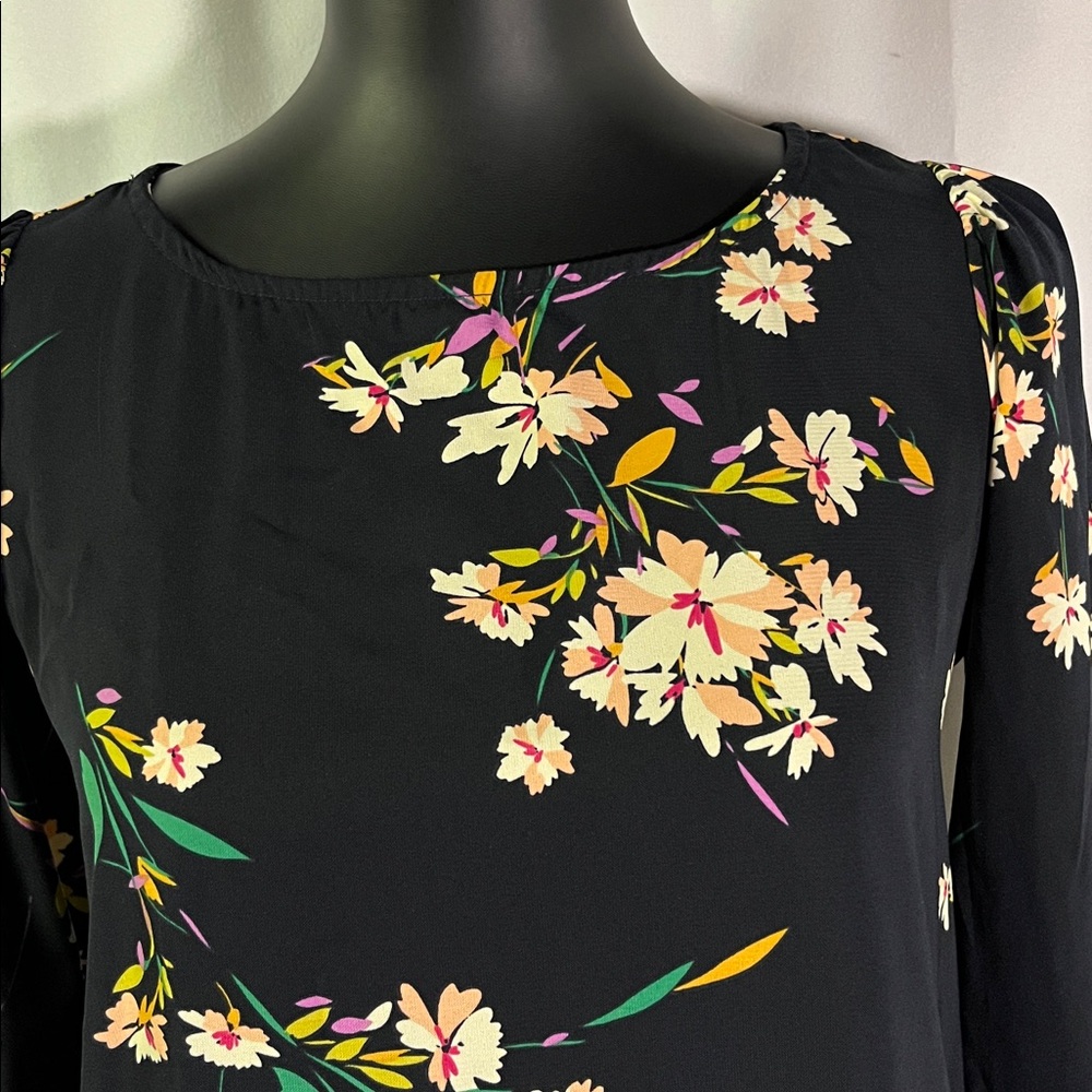 Lulus Herbaceous Babe Navy Floral Print Long Sleeve Shift Dress - Picture 8 of 16
